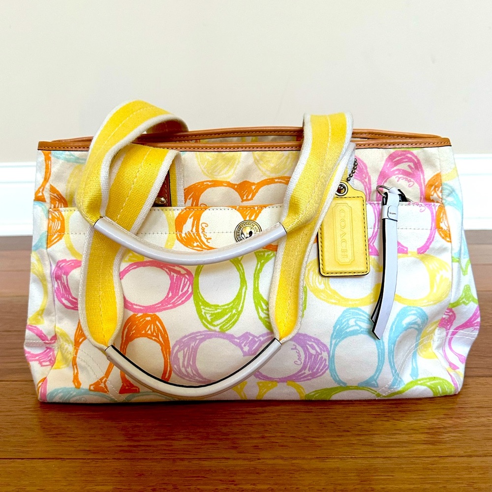 Coach Hampton Scribble Multicolor tote